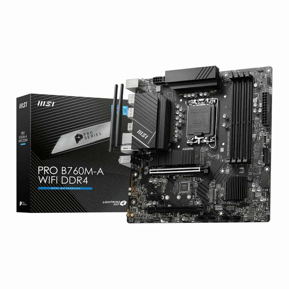 MSI Intel PRO B760M-A WIFI DDR4 Micro-ATX Motherboard